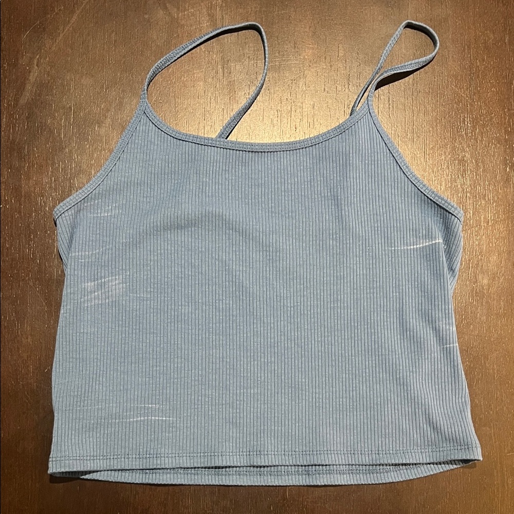 American Eagle Outfitters Blue Ribbed Shirt